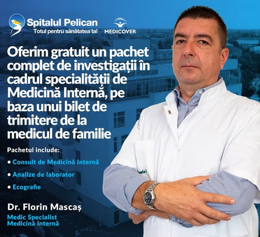 MEDICINĂ INTERNĂ: pachet GRATUIT de consult, analize și investigații, pe baza unui bilet de trimitere de la medicul de familie
