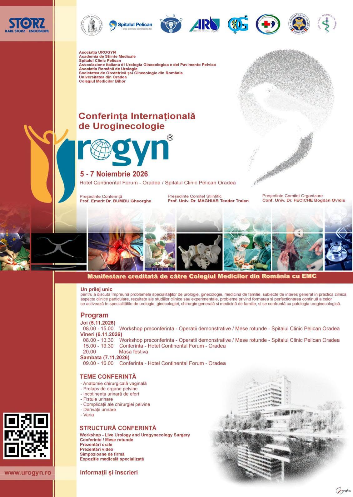 SPITALUL PELICAN este gazda celei de a XVI-a ediții a conferinței internaționale de Urologie - Urogyn 2026