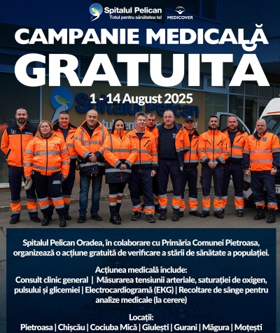 AMBULANȚA PELICAN: campanie GRATUITĂ pentru verificarea stării de sănătate a populației de la Pietroasa