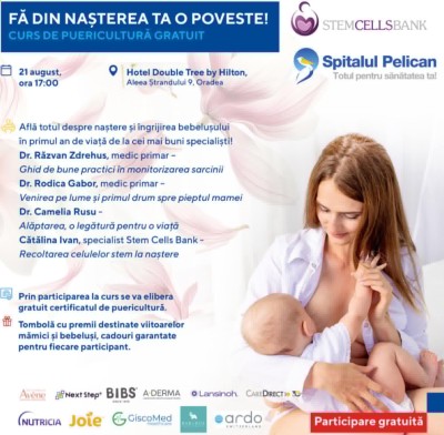 Săptămâna Mondială a Alăptării: curs GRATUIT de puericultură