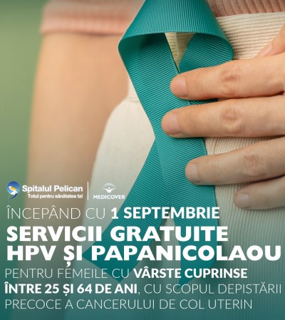 OBBSTETRICĂ-GINECOLOGIE: Testări GRATUITE de HPV și Babeș Papanicolaou, pe baza biletului de trimitere de la medicul de familie